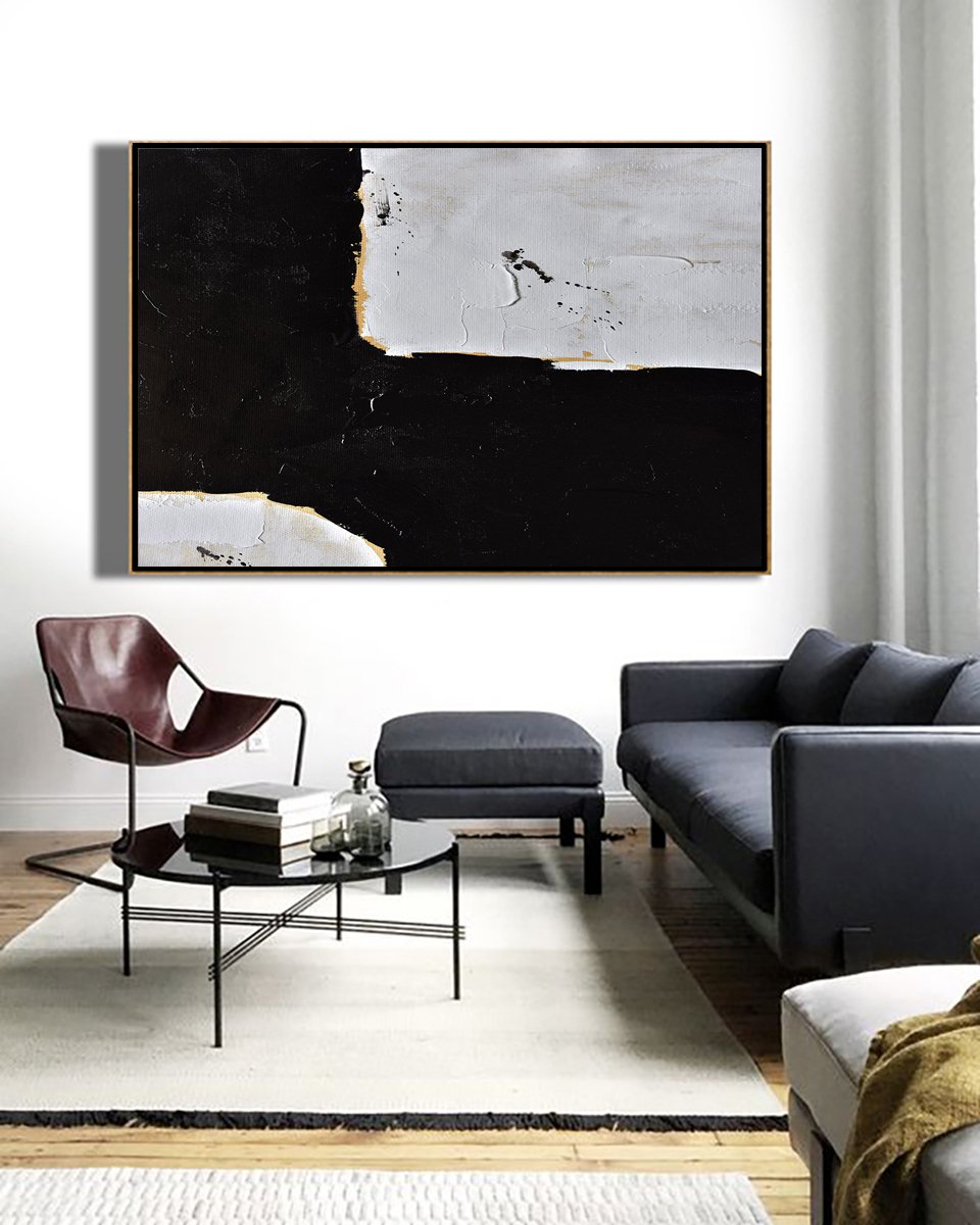 Horizontal Palette Knife Minimalist Art #C34Z